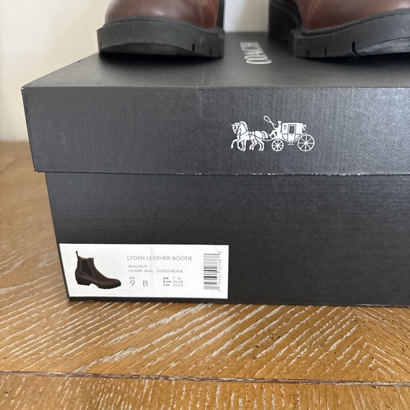 Women’s Coach Lyden Walnut Brown Leather Bootie Ankle Boots Sz 9 B - Picture 8 of 8